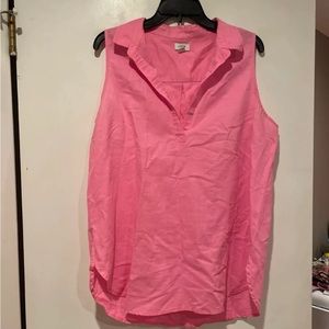 J. Crew Pink Linen Tank